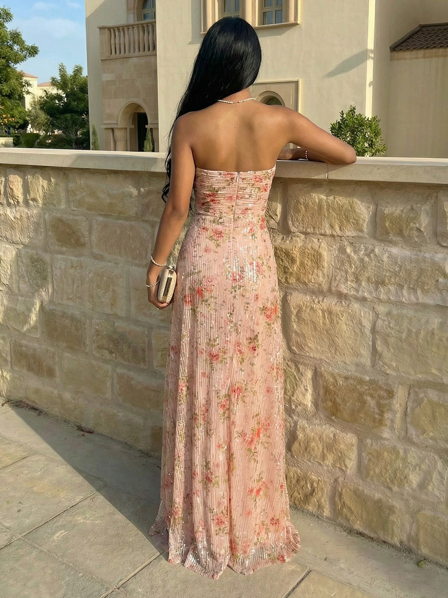 Bodice A-Line Strapless Corset Floor-Length Maxi Evening Dresses