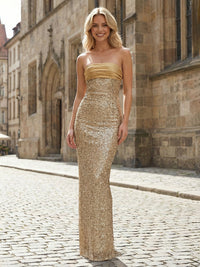 Sequin Sheath/Column Strapless Floor-Length Evening Dresses for Women