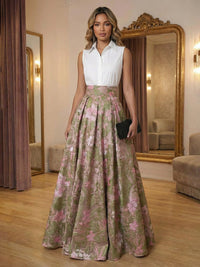 Jacquard A-Line/Princess V-Neck Floor-Length Evening Dresses for Women