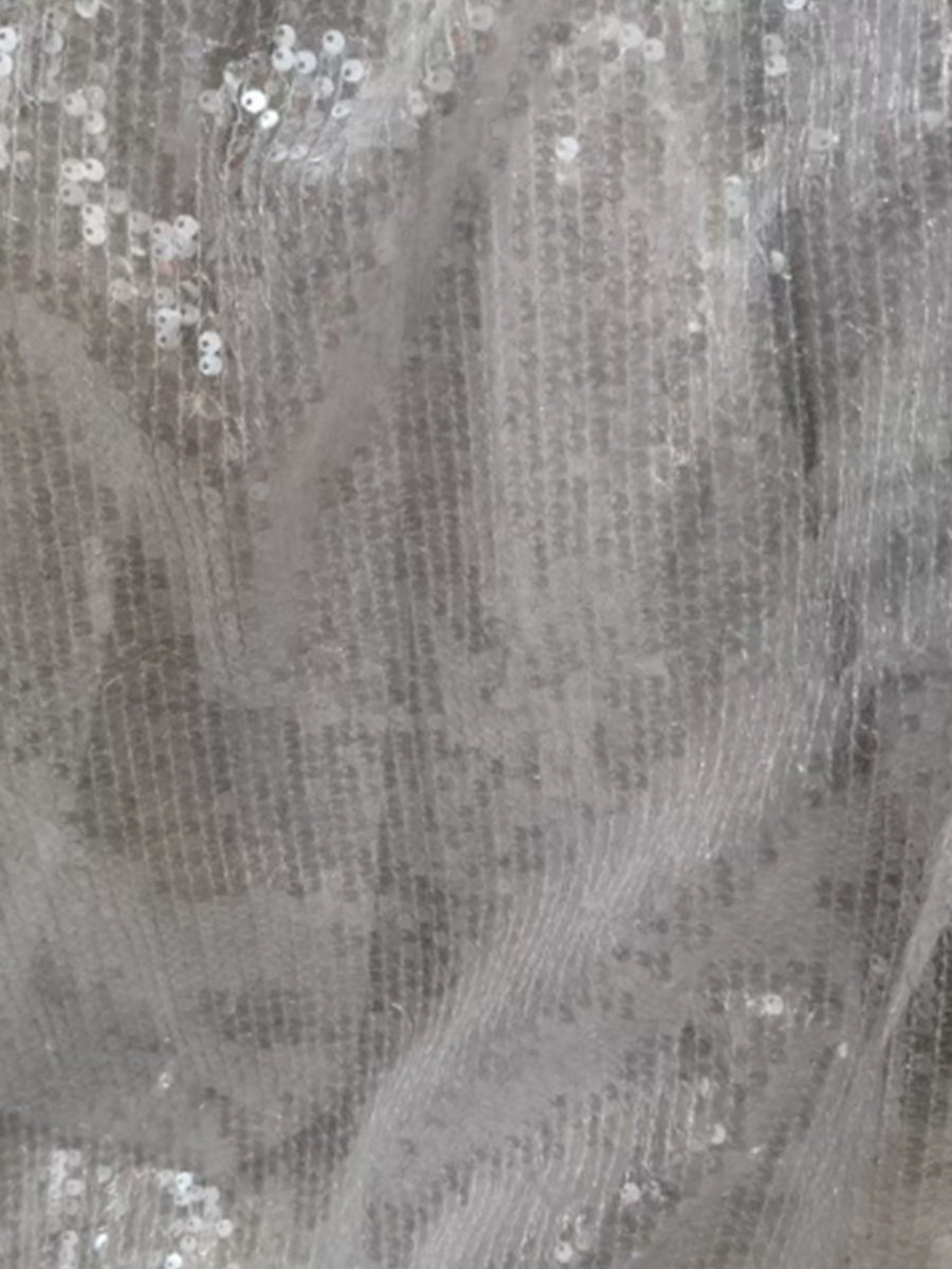Sequin Sheath/Column Strapless Floor-Length Evening Dresses with Scarf, Slit & Ruched Waist