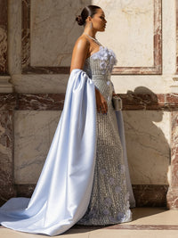 Beading Sweetheart Mermaid Long Evening Dresses with Shawl