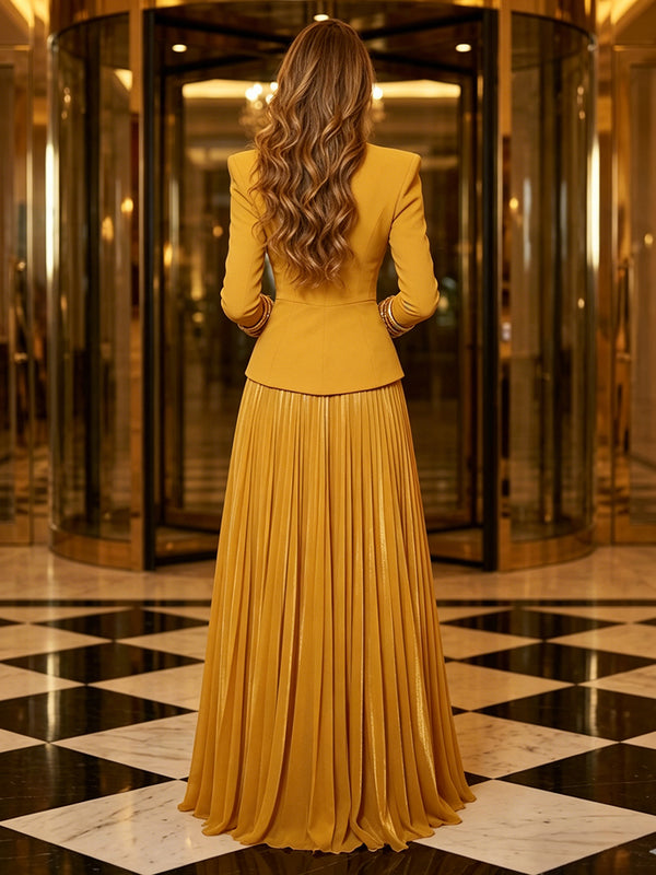 Chiffon A-Line/Princess Scoop Neck Floor-Length Evening Dresses with Pleats