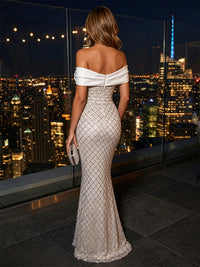 Sequin Mermaid/Trumpet Off Shoulder Floor-Length Evening Dresses for Women