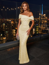 Sequin Mermaid/Trumpet Off Shoulder Floor-Length Evening Dresses for Women