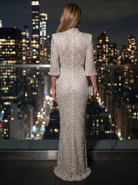 Sequin Sheath/Column High Neck Floor-Length Evening Dresses for Women