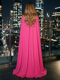 Sequin Sheath/Column Off Shoulder Floor-Length Evening Dresses with Bow