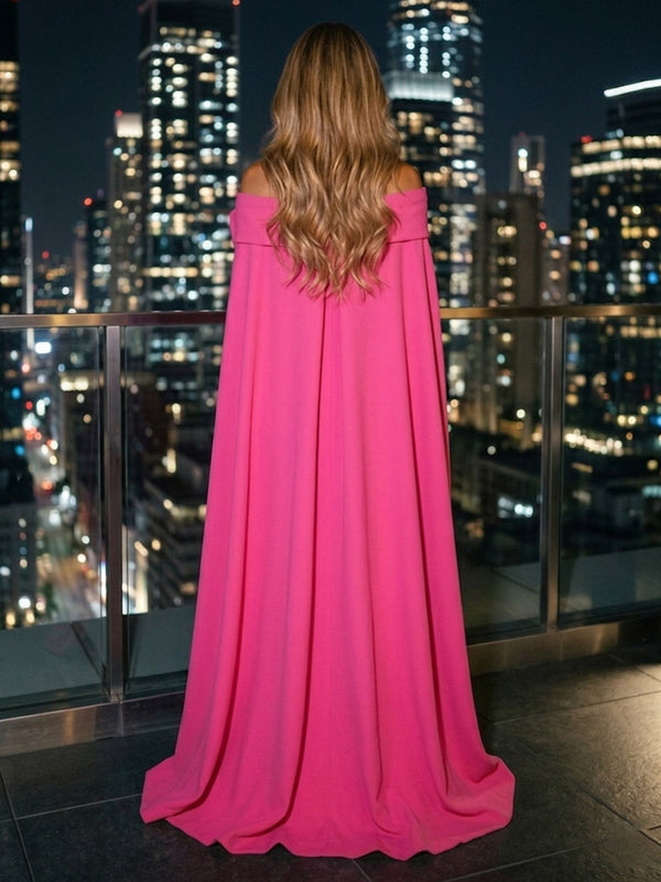 Sequin Sheath/Column Off Shoulder Floor-Length Evening Dresses with Bow