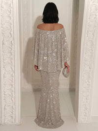 Sequin Sheath/Column Off Shoulder Floor-Length Evening Dresses for Women