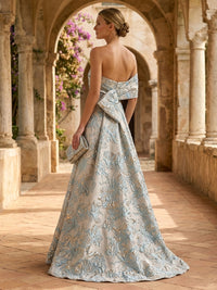 Jacquard Mermaid/Trumpet One Shoulder Floor-Length Evening Dresses with Ruched Waist