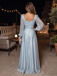 Satin A-Line/Princess Sweetheart Floor-Length Evening Dresses with Pleats