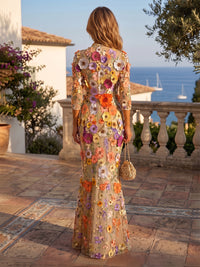 Lace Appliques Sheath/Column High Neck Floor-Length Evening Dresses for Women
