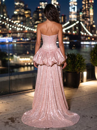 Sequin Mermaid/Trumpet Strapless Floor-Length Evening Dresses with Corset Bodice