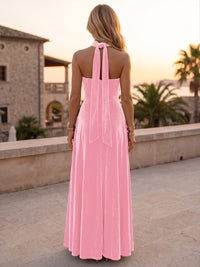 A-Line/Princess Strapless Velvet Maxi Evening Dresses with Scarf & Pleats