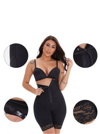 Lace Trim Slim Fit High Waist Contour Shorts Shapewear
