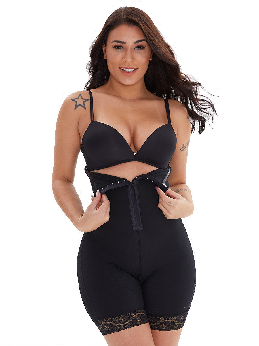 Lace Trim Slim Fit High Waist Contour Shorts Shapewear
