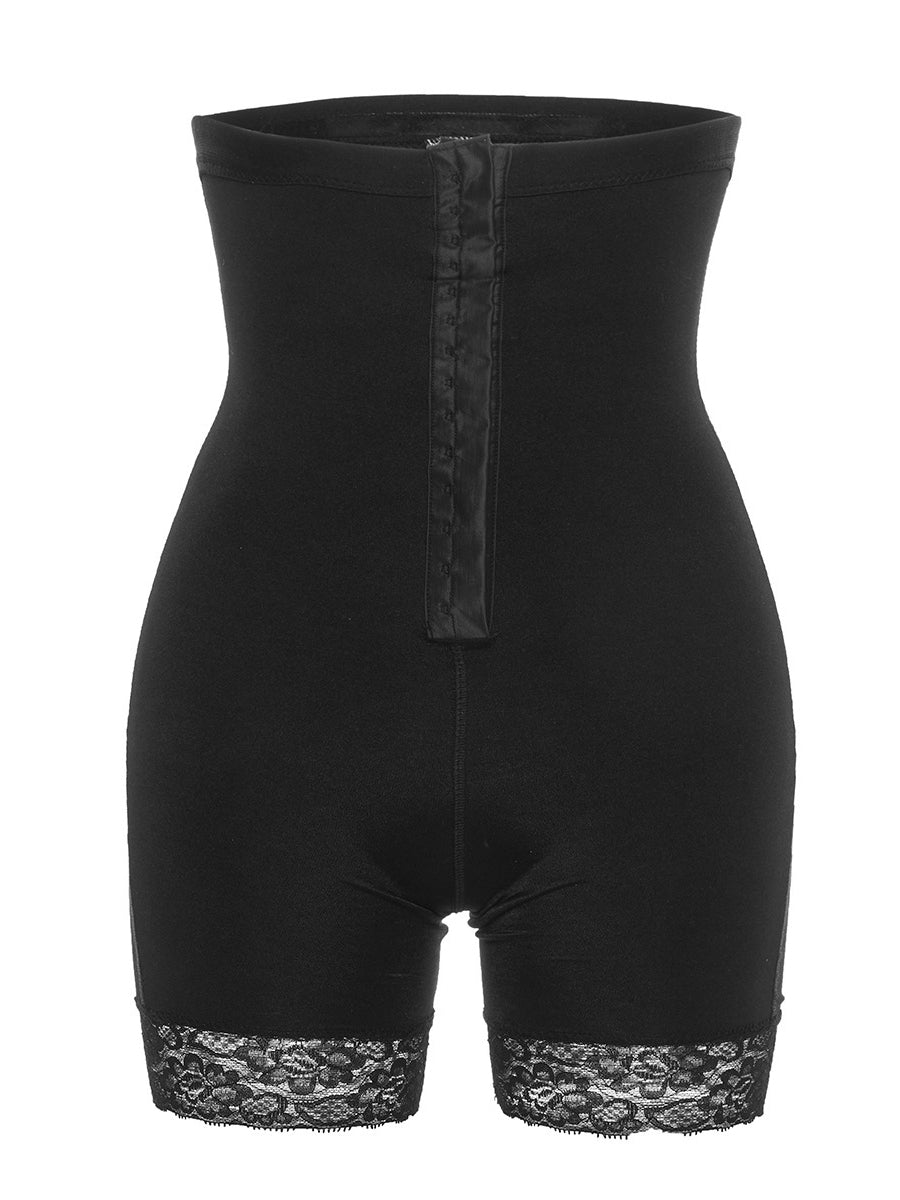 Lace Trim Slim Fit High Waist Contour Shorts Shapewear