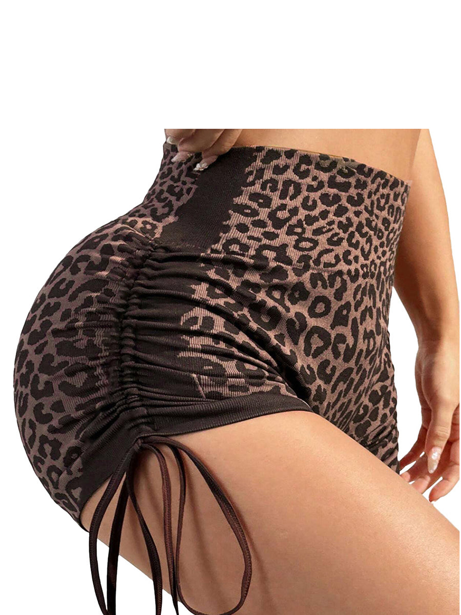 Elastic Band Slim Fit High Waist Ruched Shapewear Shorts