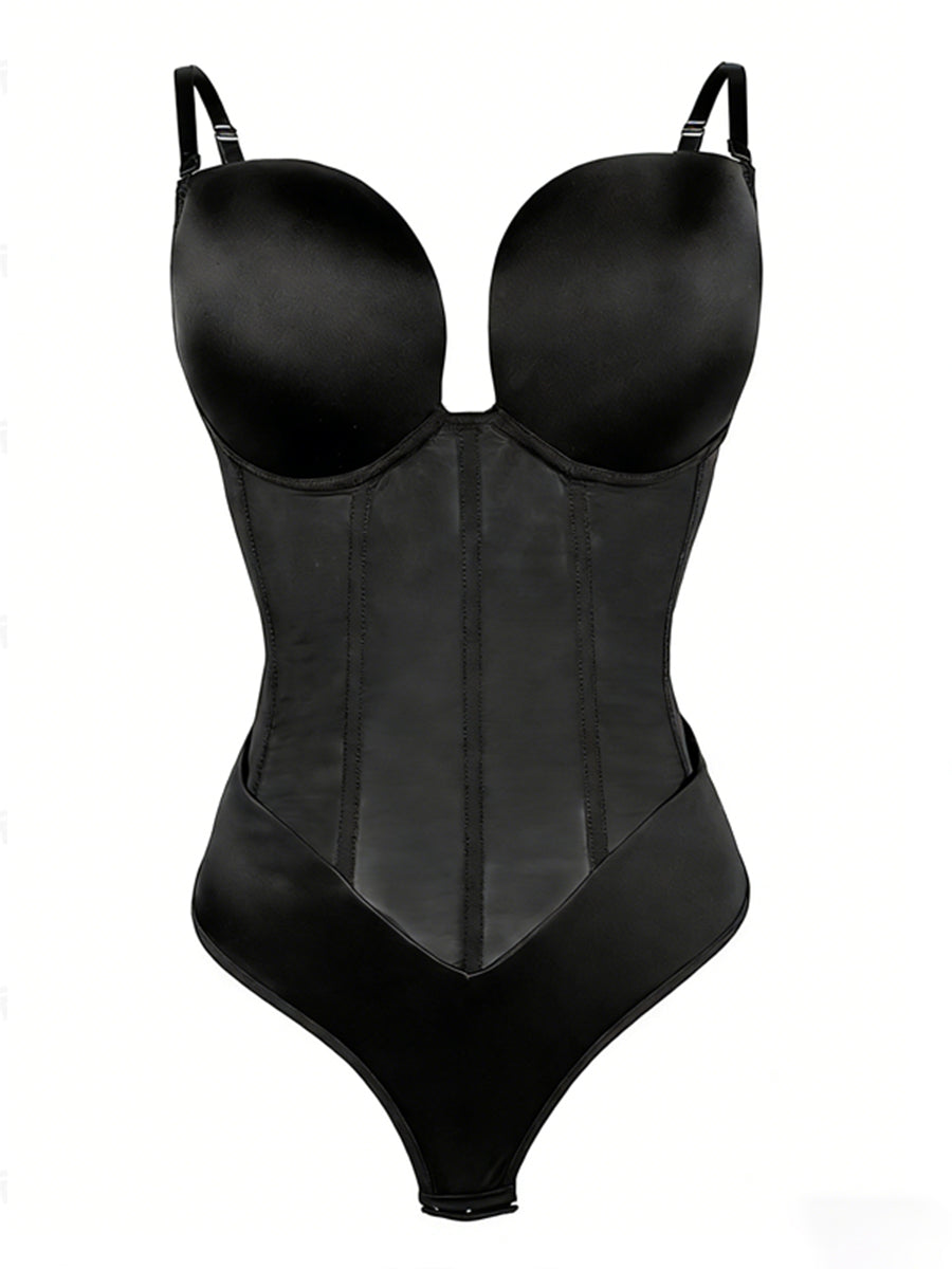 Push-Up Corset Bodysuit Adjustable Strap Shapewear