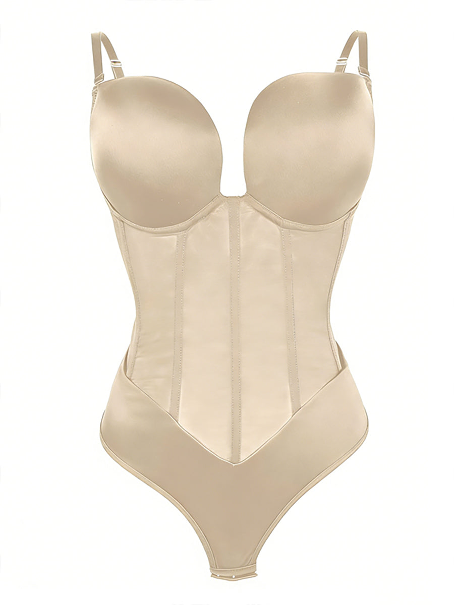 Push-Up Corset Bodysuit Adjustable Strap Shapewear