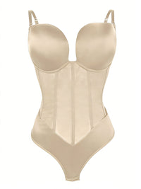 Push-Up Corset Bodysuit Adjustable Strap Shapewear