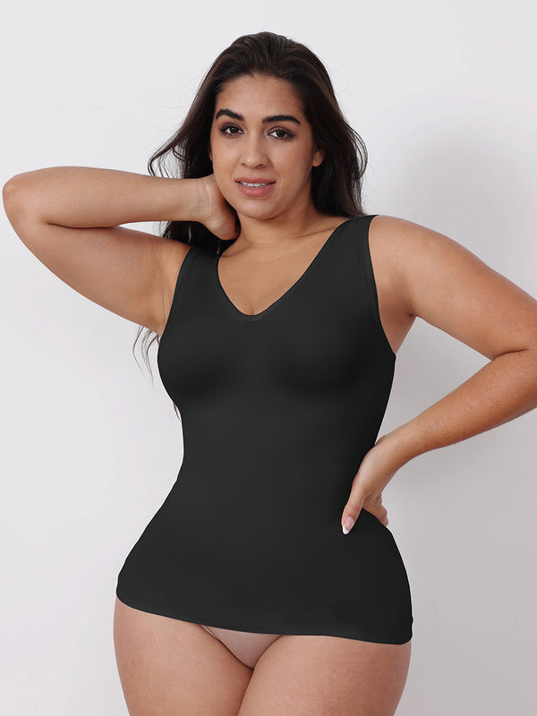 V Neck Sleeveless Seamless Tank Top Plus Size Shapewear