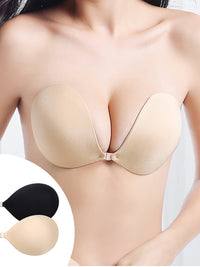 Strapless Self-Adhesive V Neck Push Up Bra