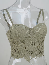Sweet Lace Spaghetti Strap Bustier Bodysuit