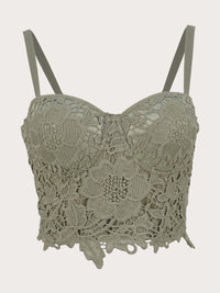 Sweet Lace Spaghetti Strap Bustier Bodysuit