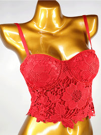 Sweet Lace Spaghetti Strap Bustier Bodysuit