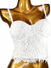 Sweet Lace Spaghetti Strap Bustier Bodysuit