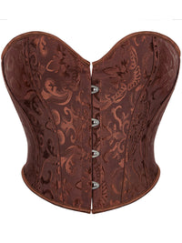 Strapless Sleeveless Retro Jacquard Lace-Up Corset Top
