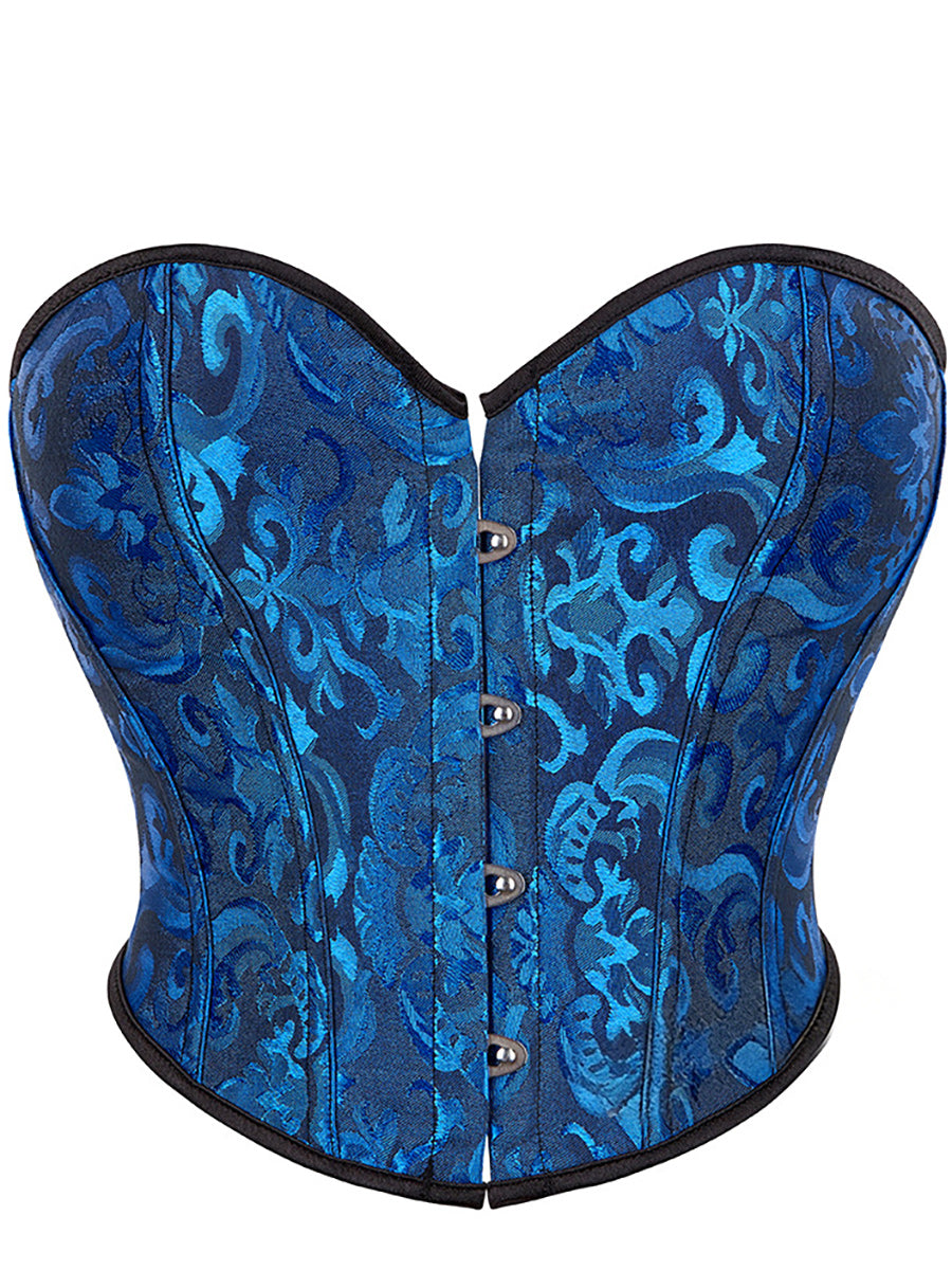 Strapless Sleeveless Retro Jacquard Lace-Up Corset Top