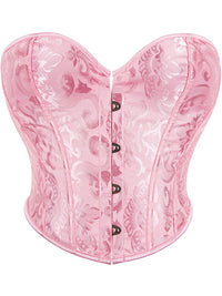 Strapless Sleeveless Retro Jacquard Lace-Up Corset Top
