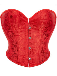 Strapless Sleeveless Retro Jacquard Lace-Up Corset Top