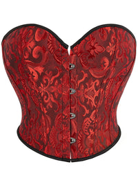 Strapless Sleeveless Retro Jacquard Lace-Up Corset Top