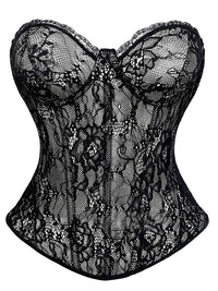 Sweetheart Lace Sheer Mesh Corset Top