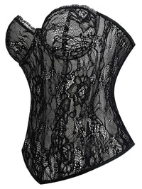 Sweetheart Lace Sheer Mesh Corset Top