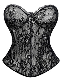 Sweetheart Lace Sheer Mesh Corset Top