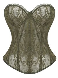 Sweetheart Lace Sheer Mesh Corset Top