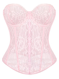 Sweetheart Lace Sheer Mesh Corset Top