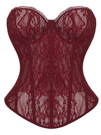 Sweetheart Lace Sheer Mesh Corset Top