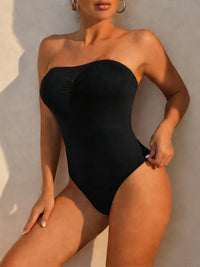 Seamless Ruched Strapless Bodysuit Tummy Control Shapewear