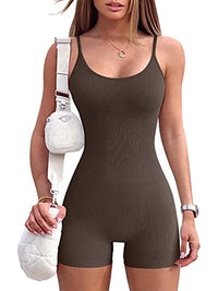 Ribbed Seamless Slim Fitted Spaghetti Strap Short Jumpsuit