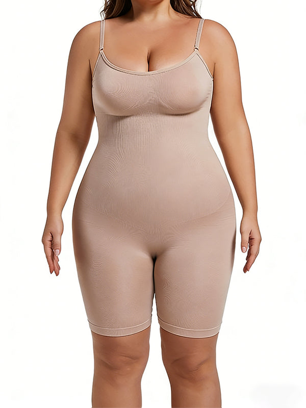 High Waist Spaghetti Straps Bodysuit Tummy Control Shapewear