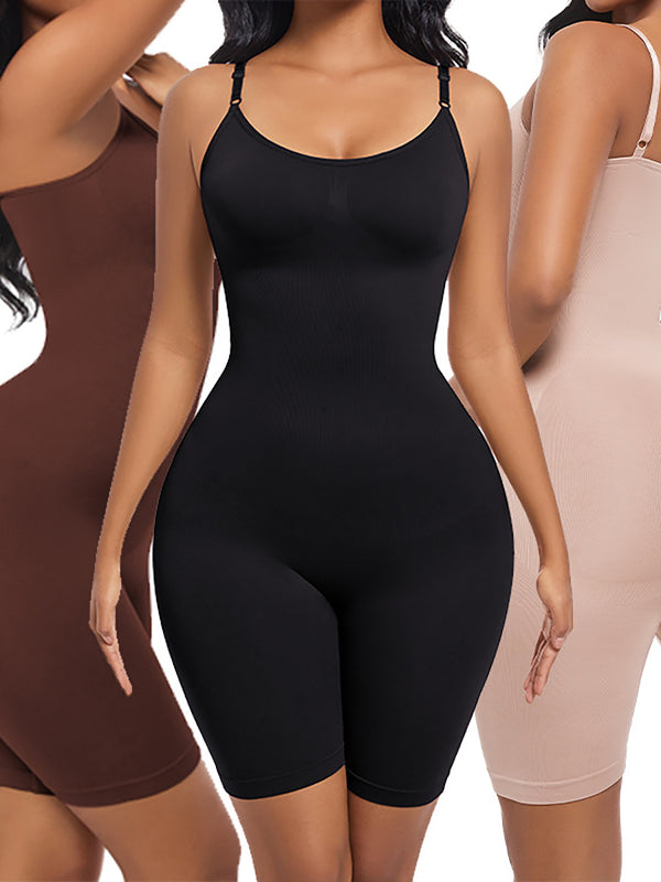 High Waist Spaghetti Straps Bodysuit Tummy Control Shapewear