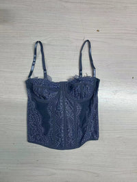 Adjustable Strap Hook-and-Eye Closure Lace Trim Top