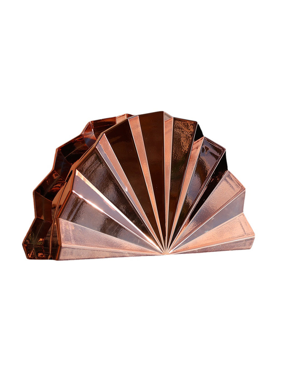 Women's Sparkling Fan-Shaped Metallic Clutch/Hand Bag