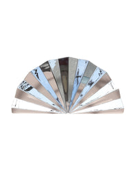Women's Sparkling Fan-Shaped Metallic Clutch/Hand Bag