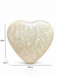 White Elegant Heart Acrylic Versatile Hand Bag