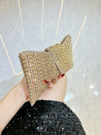 Deliacated Bow Rhinestone Sparkling Hand Bag